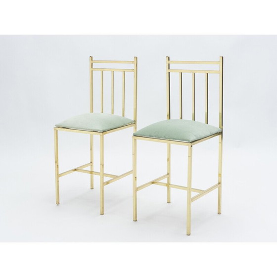 Image 1 of Paire de chaises en laiton vintage de Marc Duplantier, 1960
