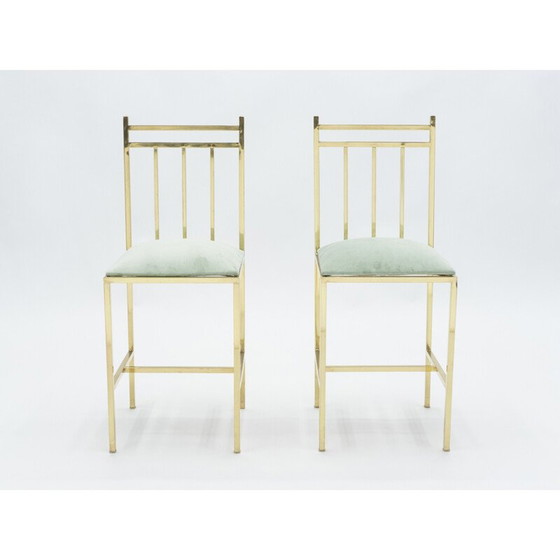 Image 1 of Paire de chaises en laiton vintage de Marc Duplantier, 1960