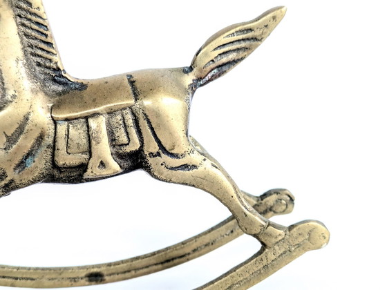 Image 1 of Figurine cheval à bascule | laiton vintage | France 1960's