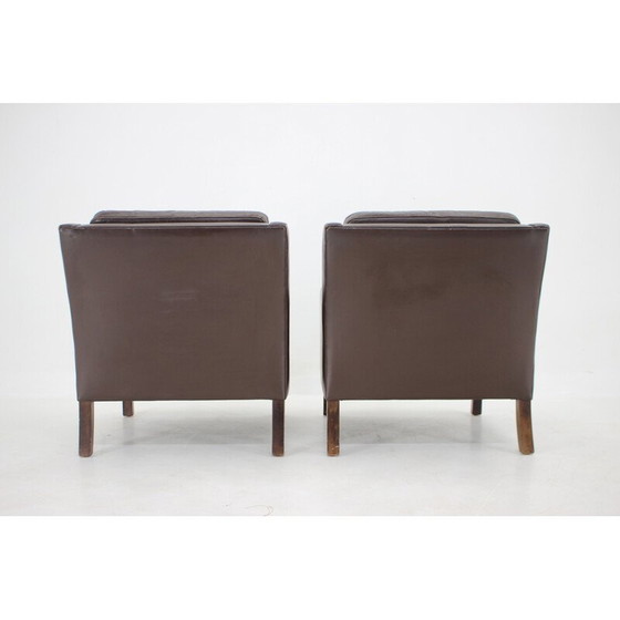 Image 1 of Paire de fauteuils en cuir vintage, Danemark 1970
