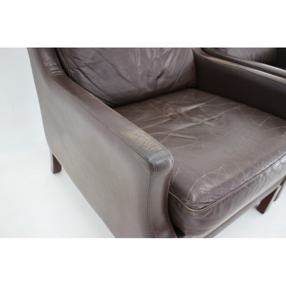 Image 1 of Paire de fauteuils en cuir vintage, Danemark 1970