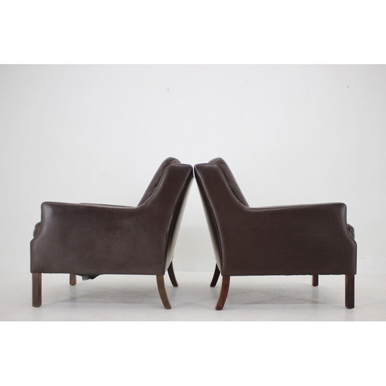 Image 1 of Paire de fauteuils en cuir vintage, Danemark 1970