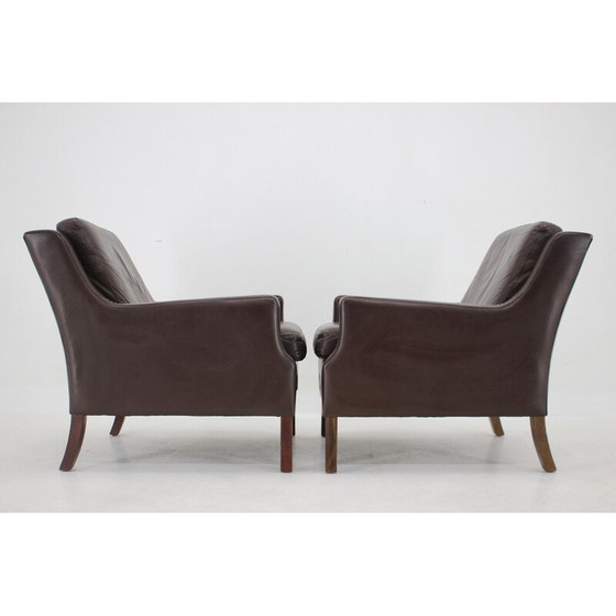 Image 1 of Paire de fauteuils en cuir vintage, Danemark 1970