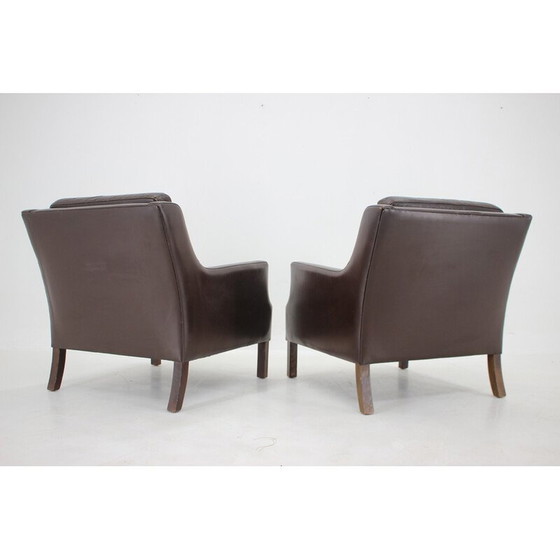 Image 1 of Paire de fauteuils en cuir vintage, Danemark 1970