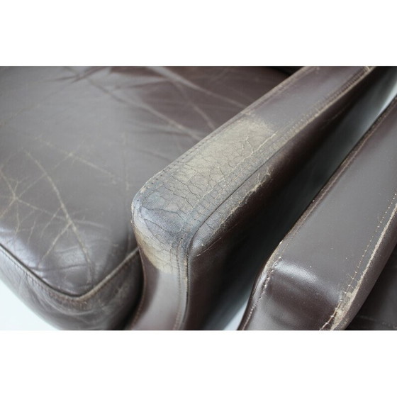 Image 1 of Paire de fauteuils en cuir vintage, Danemark 1970