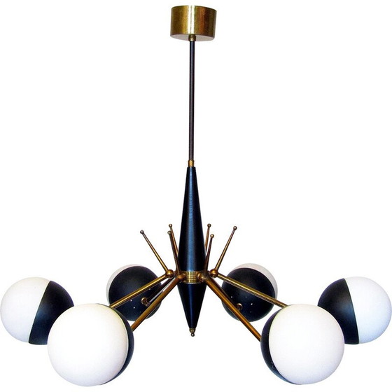 Image 1 of Lustre vintage italien à globe articulé, années 1950