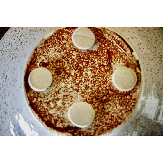 Image 1 of Plat vintage à motif d'oiseau en céramique d'accolay, 1950