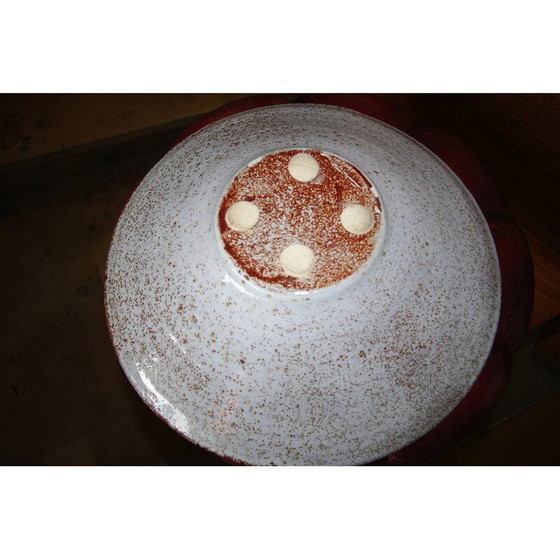 Image 1 of Plat vintage à motif d'oiseau en céramique d'accolay, 1950