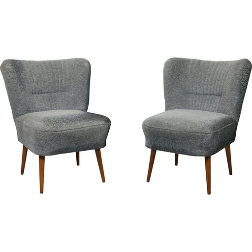 Paire de fauteuils de cocktail Art Déco en bleu