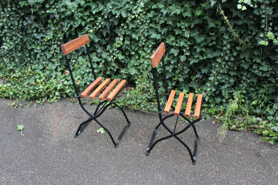 Image 1 of Ensemble de 2 chaises de bistro françaises d'époque