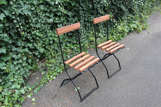 Image 1 of Ensemble de 2 chaises de bistro françaises d'époque