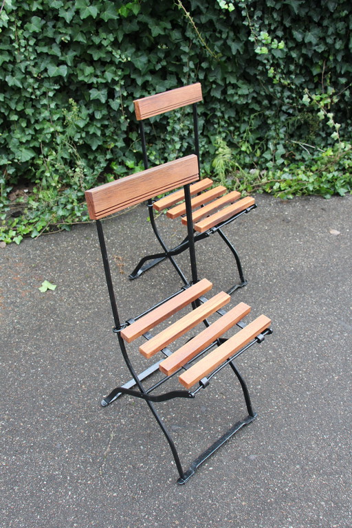 Ensemble de 2 chaises de bistro françaises d'époque