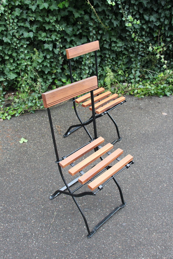 Image 1 of Ensemble de 2 chaises de bistro françaises d'époque