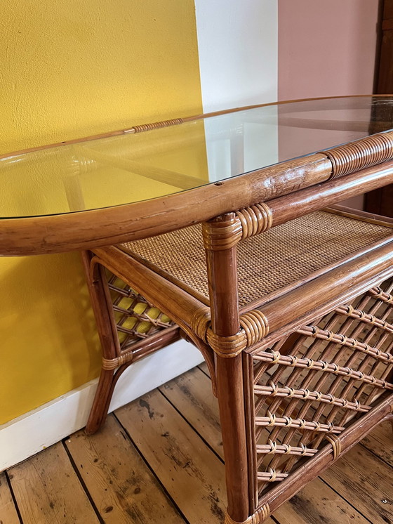 Image 1 of Ensemble bistro vintage en rotin