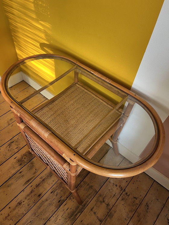 Image 1 of Ensemble bistro vintage en rotin