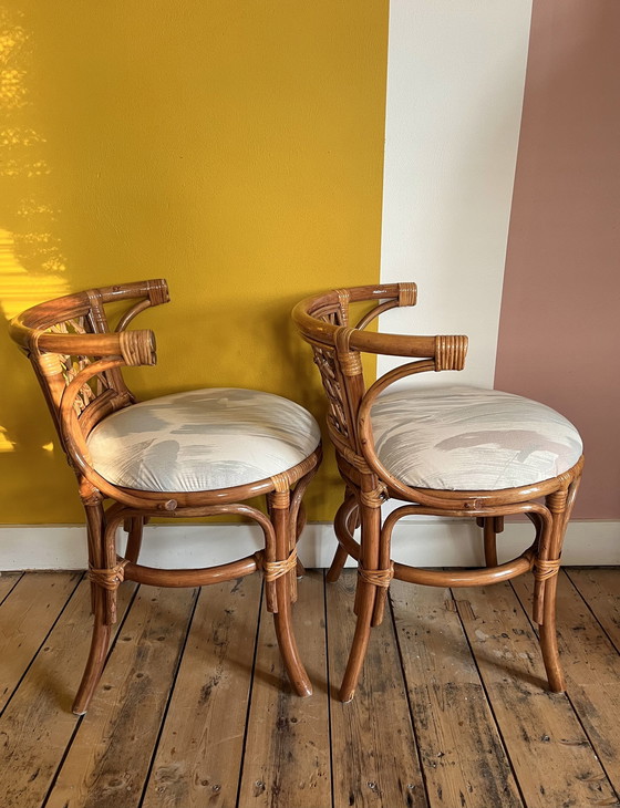 Image 1 of Ensemble bistro vintage en rotin