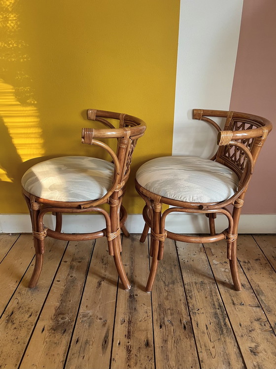 Image 1 of Ensemble bistro vintage en rotin