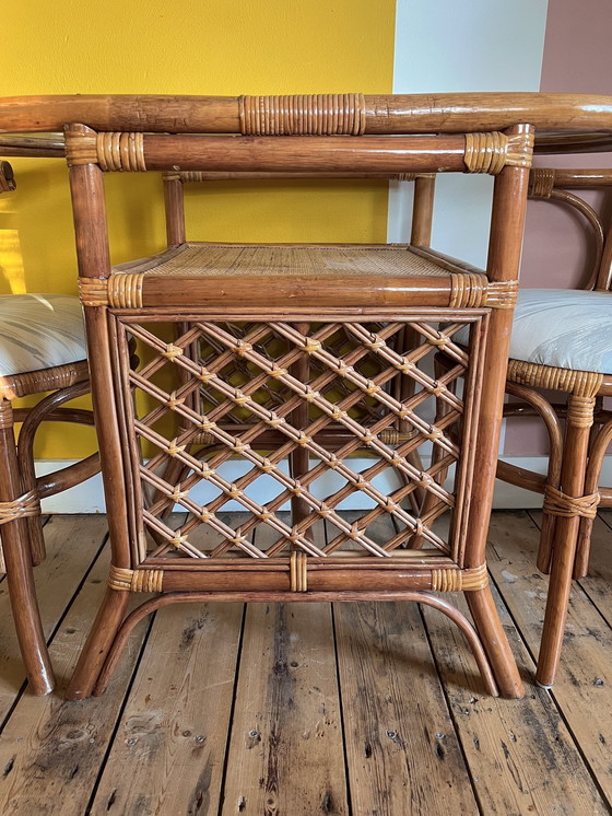 Image 1 of Ensemble bistro vintage en rotin