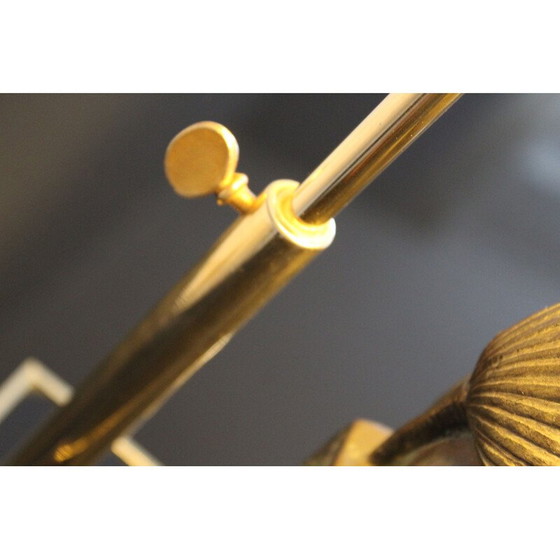 Image 1 of Lampe de table Pharaon vintage en laque noire et laiton, 1970