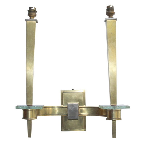 Image 1 of Paire d'appliques vintage en bronze - années 1940