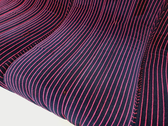 Image 1 of Canapé Modulable Vintage Snake Composé De 11 Modules Chauffeuses Et 3 Poufs En Tissu Velours Des Années 70 80