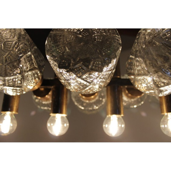 Image 1 of Lustre vintage en verre, Tchécoslovaquie 1970