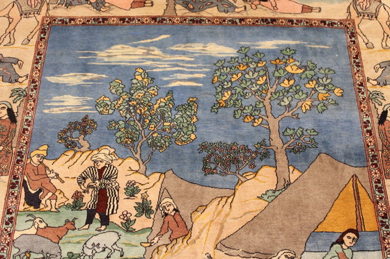 Image 1 of Tapis persan original de Tabriz Image Motifs Ancien 218 X 137 cm