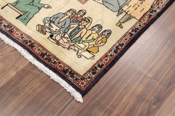 Image 1 of Tapis persan original de Tabriz Image Motifs Ancien 218 X 137 cm