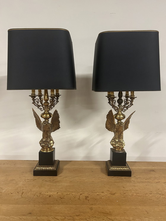 Image 1 of 2 lampes de table vintage Hollywood Regency Eagle de Deknudt
