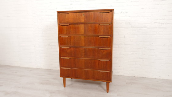 Image 1 of Commode danoise vintage | Teck | 6 tiroirs | 121 Cm