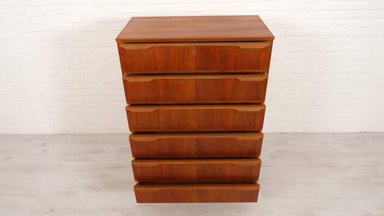Image 1 of Commode danoise vintage | Teck | 6 tiroirs | 121 Cm