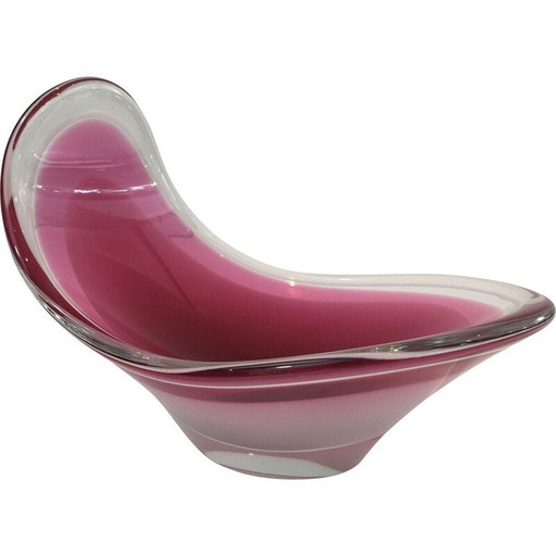 Coupe vintage scandinave en cristal coloré, 1970