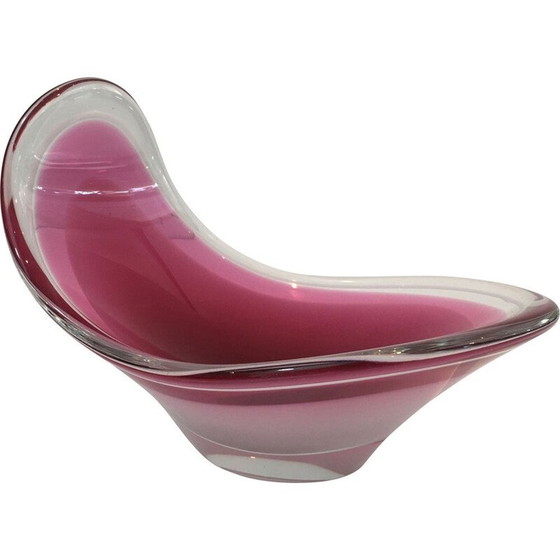 Image 1 of Coupe vintage scandinave en cristal coloré, 1970
