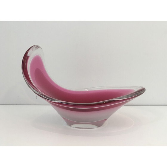 Image 1 of Coupe vintage scandinave en cristal coloré, 1970