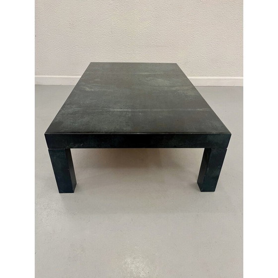 Image 1 of Table basse vintage en parchemin vert par Aldo Tura, Italie 1970