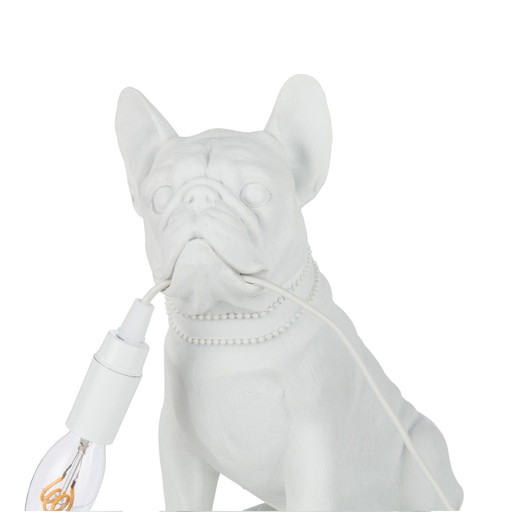 Lampe pour bouledogue français en blanc