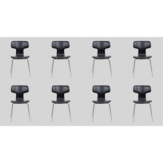 Image 1 of Ensemble de 8 chaises T vintage d'Arne Jacobsen de Fritz Hansen, années 1960
