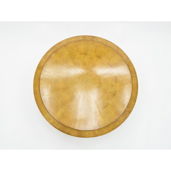 Image 1 of Table basse vintage en frêne flammé et laiton par André Arbus, 1940