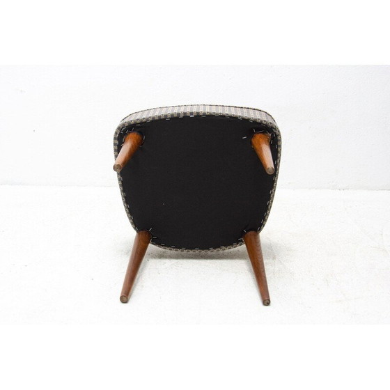 Image 1 of Ensemble de 4 chaises de salle à manger vintage en bois de hêtre et tissu par Josef Pehr, Tchécoslovaquie, années 1940