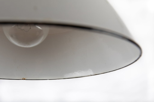 1X Lampe pendante en émail gris