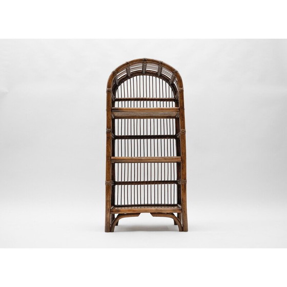 Image 1 of Etagère vintage en rotin et bambou, Italie 1960
