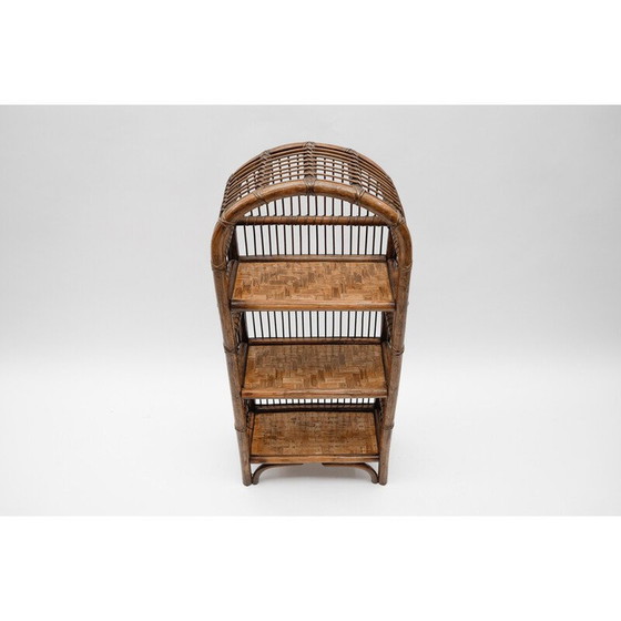 Image 1 of Etagère vintage en rotin et bambou, Italie 1960