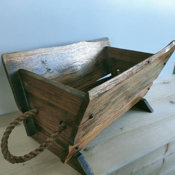 Image 1 of Porte-revue vintage en bois Mcm Design pour revues et magazines