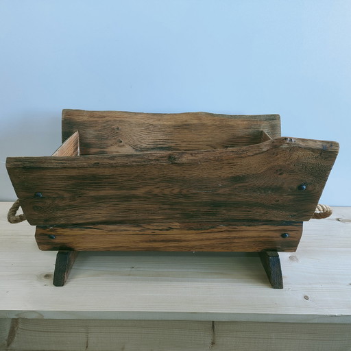 Porte-revue vintage en bois Mcm Design pour revues et magazines