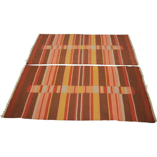 Paire de tapis géométriques vintage d'Antonín Kybal, 1950