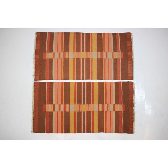 Image 1 of Paire de tapis géométriques vintage d'Antonín Kybal, 1950