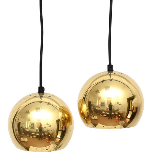 Paire de lampes vintage en laiton, Danemark 1960