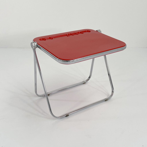 Bureau pliant en platine rouge de Giancarlo Piretti pour Anonima Castelli, 1970S