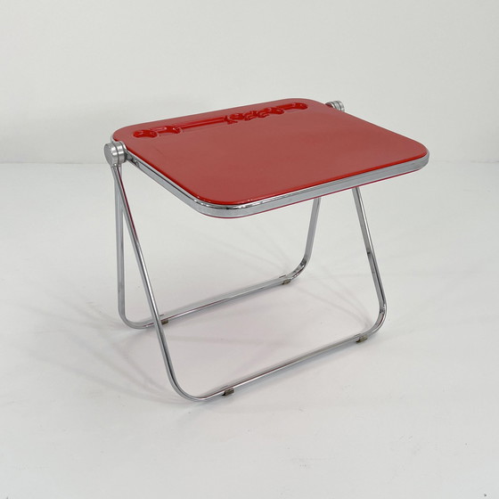 Image 1 of Bureau pliant en platine rouge de Giancarlo Piretti pour Anonima Castelli, 1970S