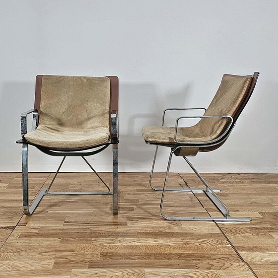 Image 1 of Paire de fauteuils vintage en plexiglas et chrome pour Apelbaum Esthétique, 1970